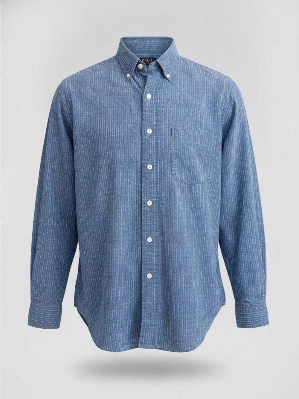 POLO Ralph Lauren Blue Cotton Pinstripe Button-Down Shirt